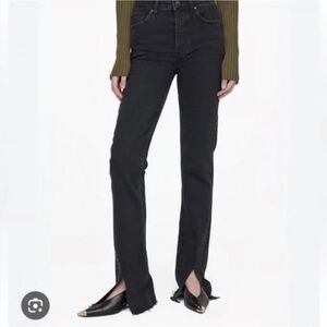 Anine Bing Black High Rise Women Jeans
